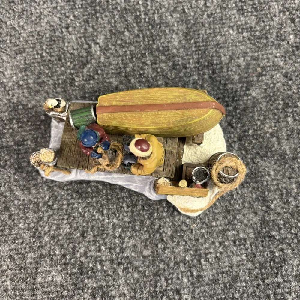 St Nicholas Square Boat Dock Christmas Holiday Village Figurine